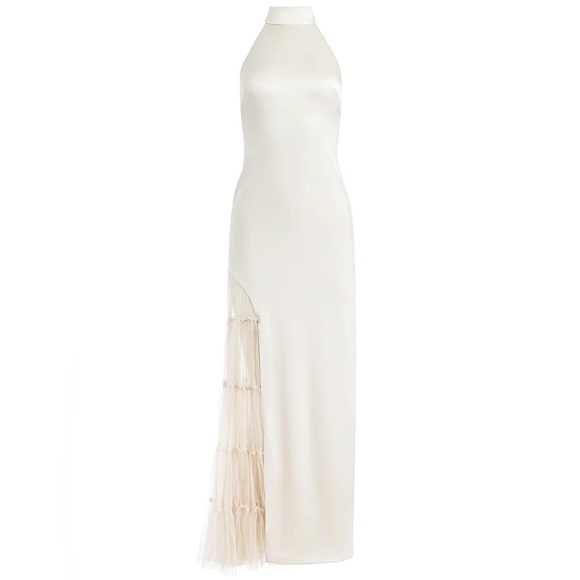 Alice + Olivia - RYN SLIT TULLE PANEL MAXI DRESS - Size 10 - Picture 4 of 9